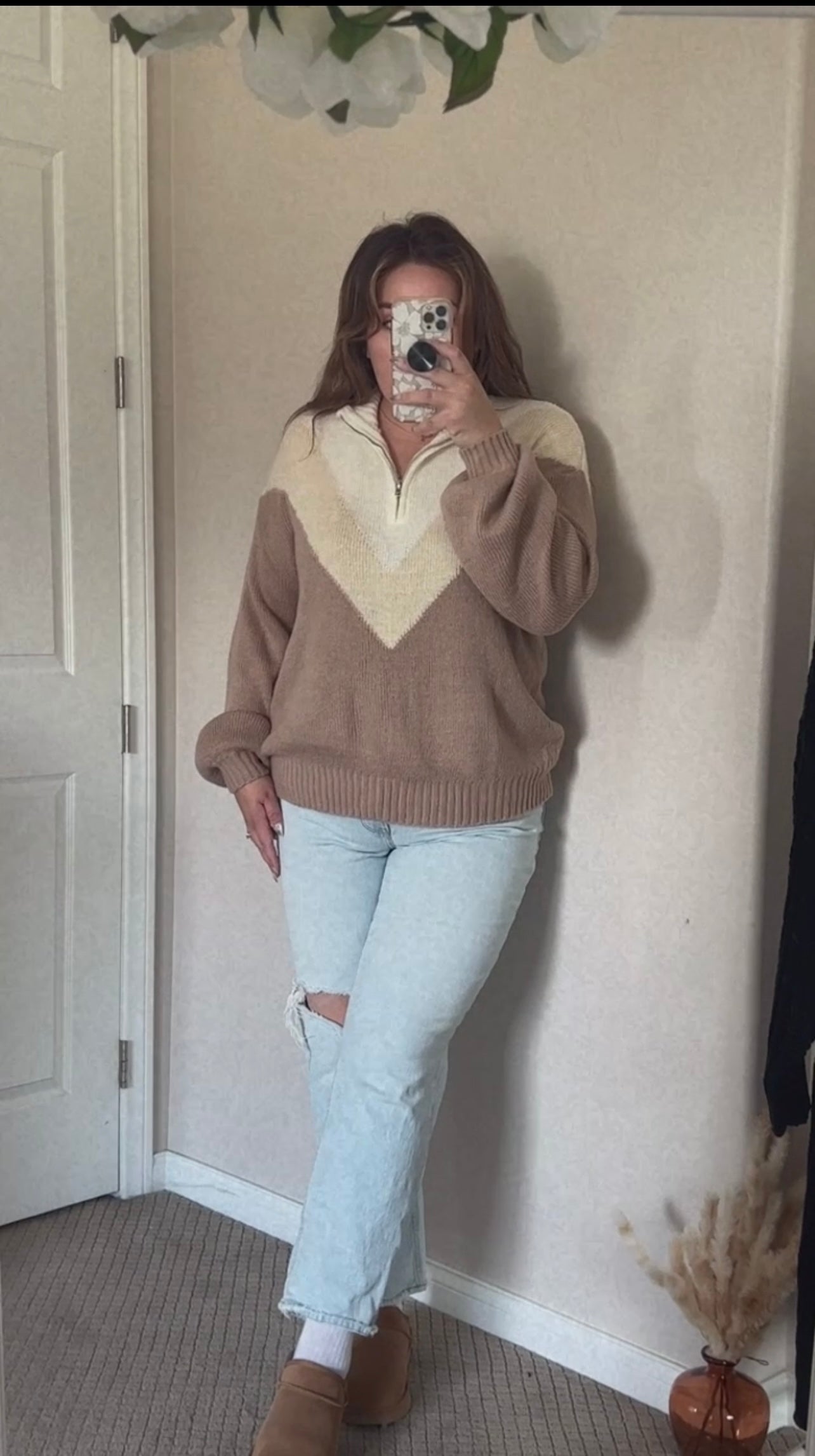Fall Breeze and Cozy Vibes Half Zipper Sweater