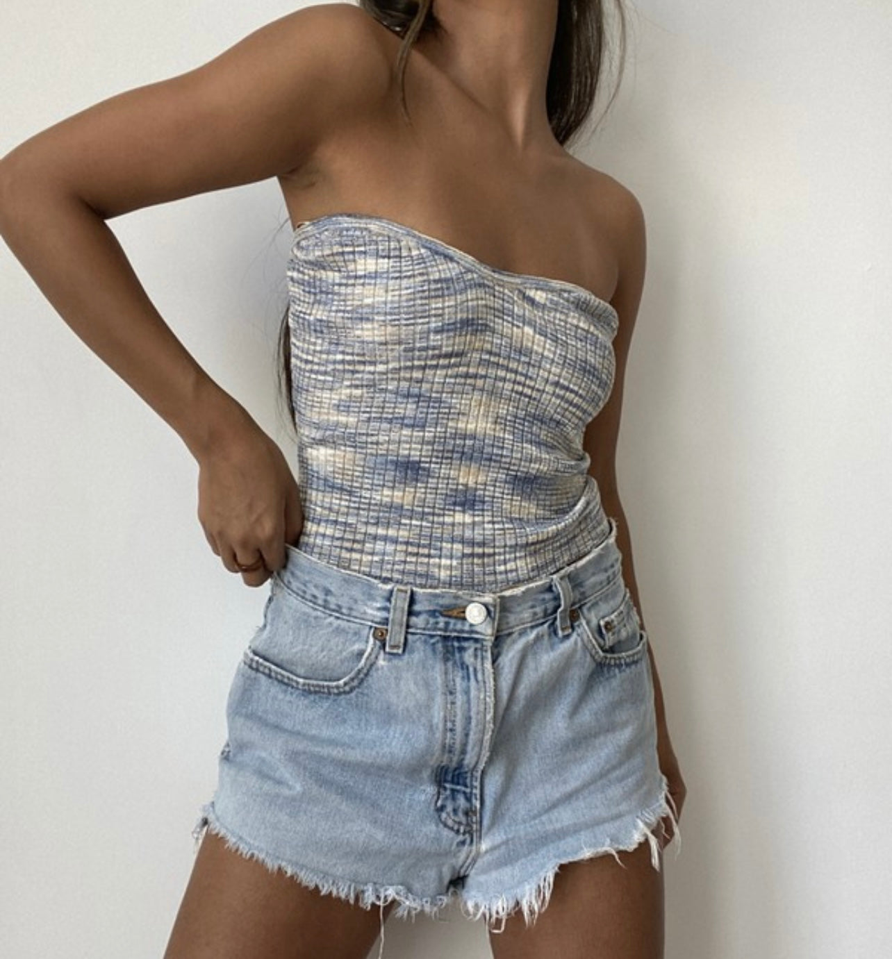 Brunch Babe Ribbed Strapless Top