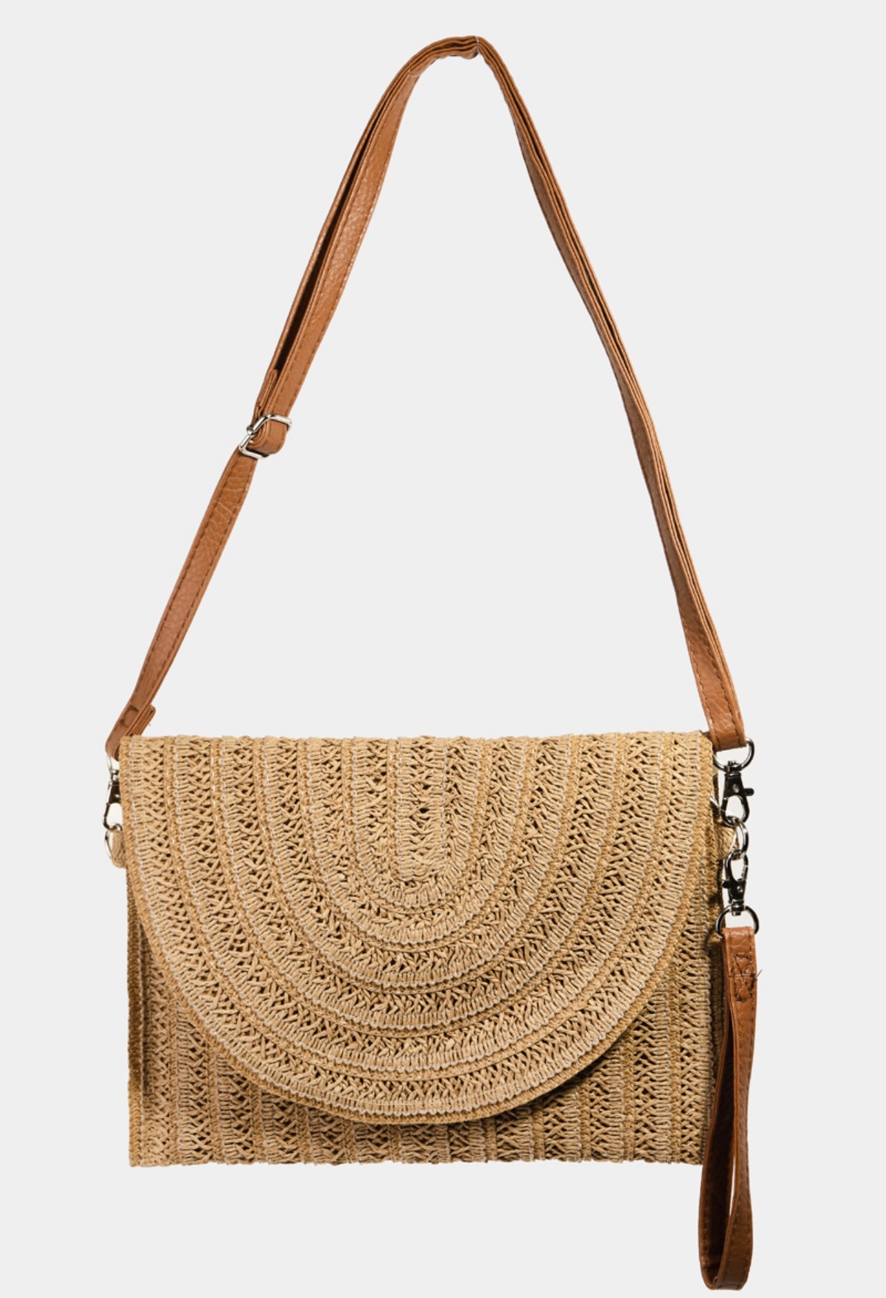 Dates at the Beach Envelope Straw Clutch