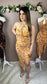 Amanda Midi Slit Dress - Dusty Lemon