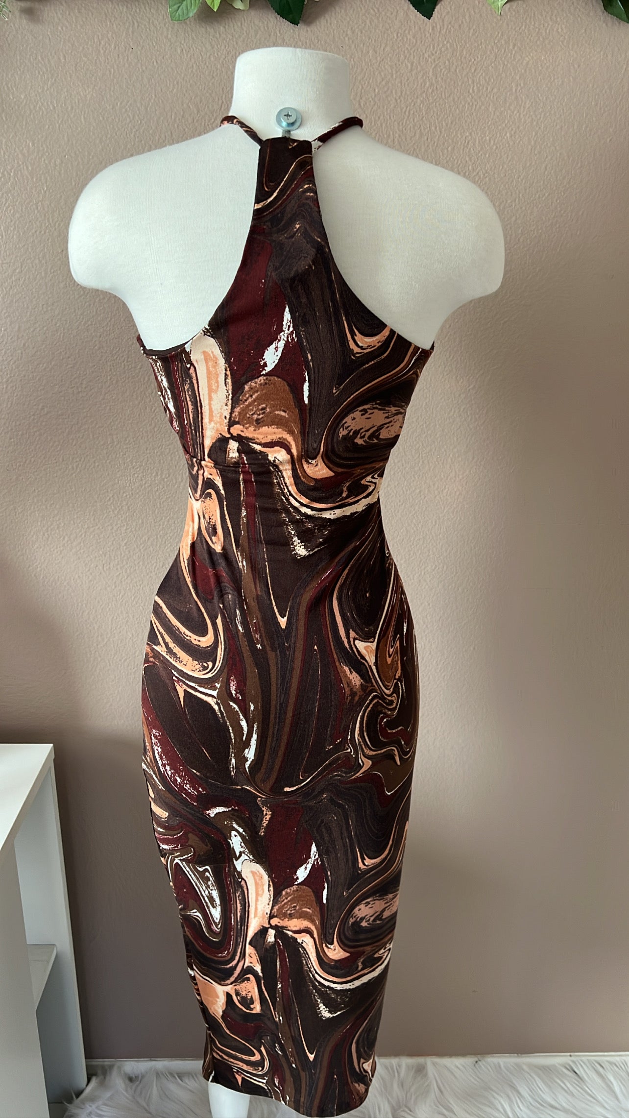 Amanda Midi Slit Dress - French Cocoa